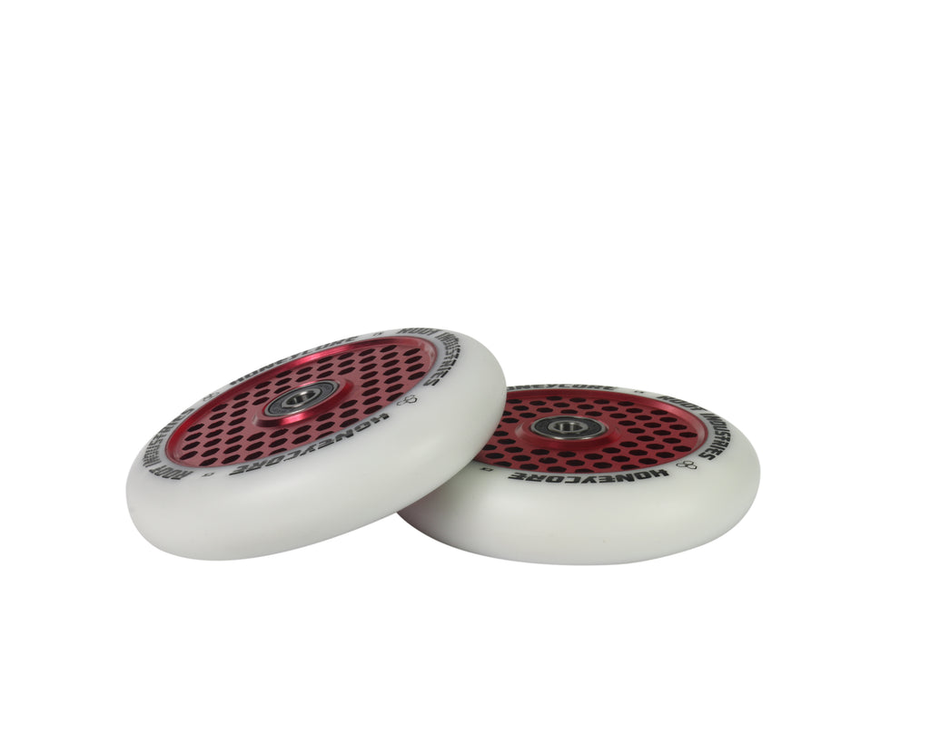 ROOT 110MM HONEYCORE WHEELS - WHITE / RED 2 PACK