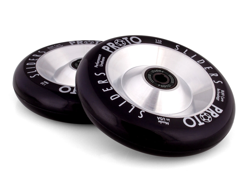 PROTO FULL CORE SLIDERS 110MM WHEELS BLACK / SILVER 2 PACK