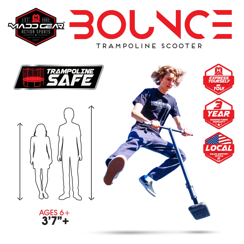 MADD GEAR BOUNCE TRAMPOLINE TRICK SCOOTER BLACK - Mozzi