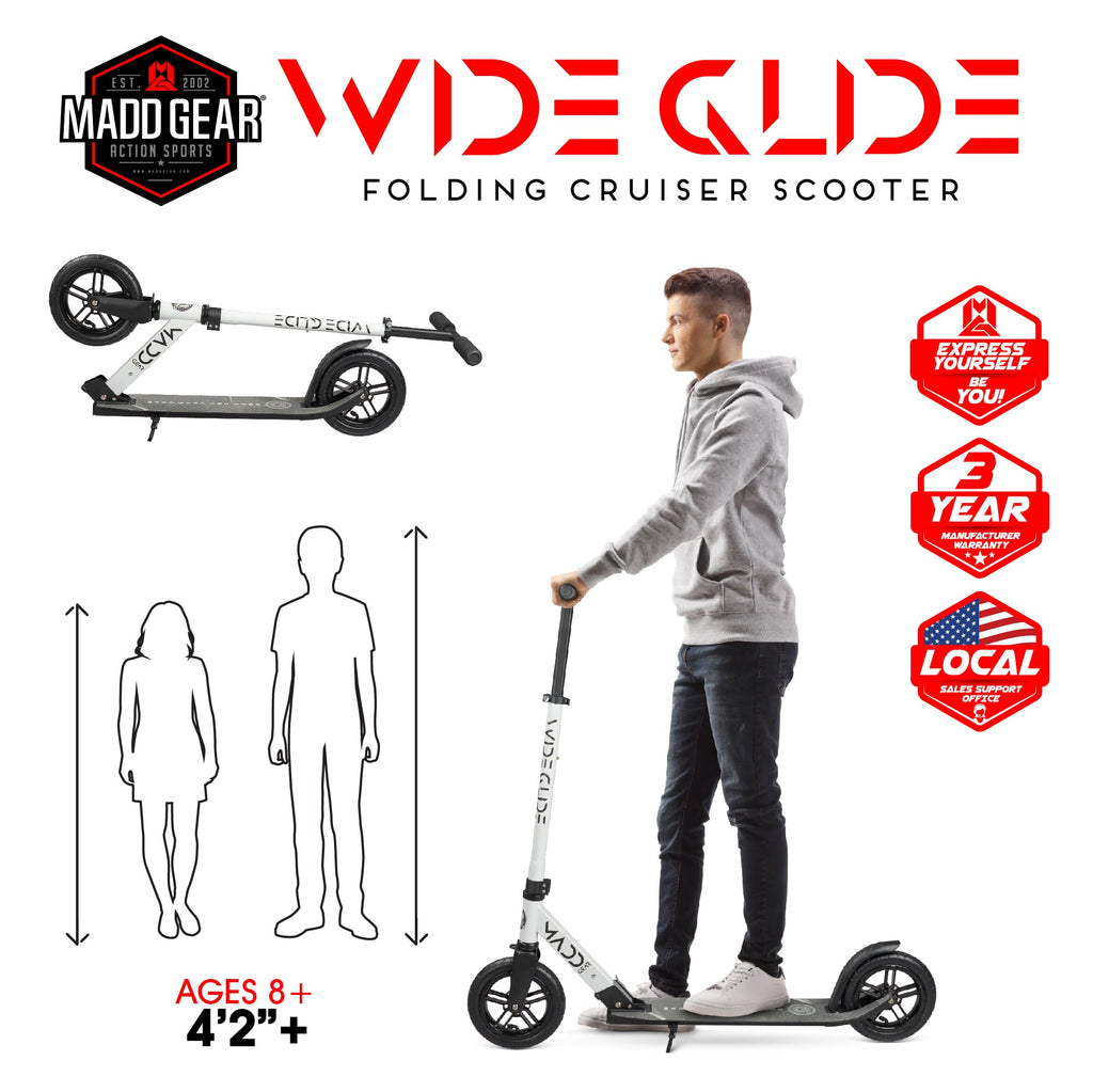 MADD GEAR RENEGADE WIDE GLIDE 200 WHITE / BLACK - Mozzi.co.nz