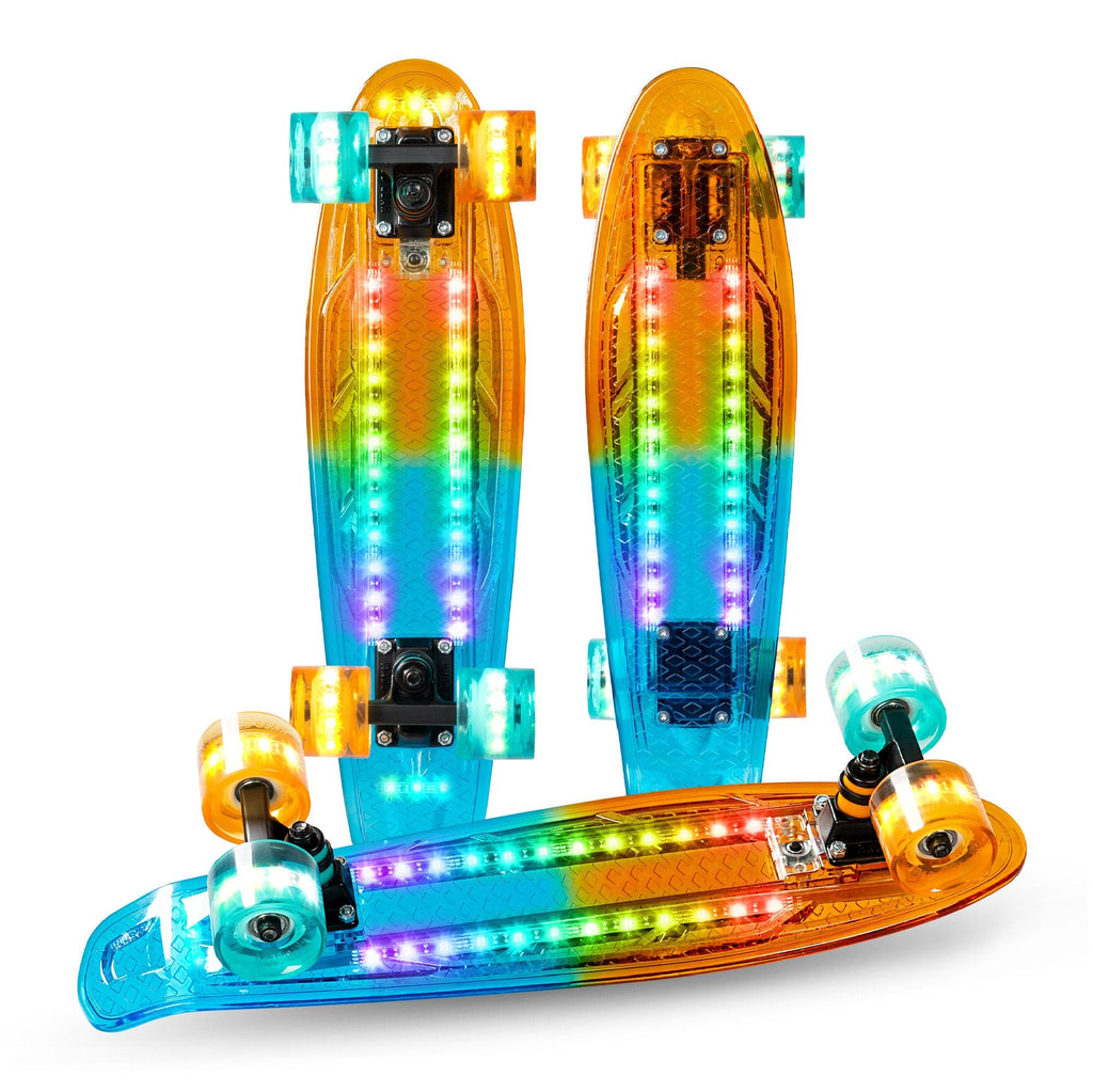 MADD LIGHT UP DECK RETRO BOARD ORANGE / TEAL - Mozzi