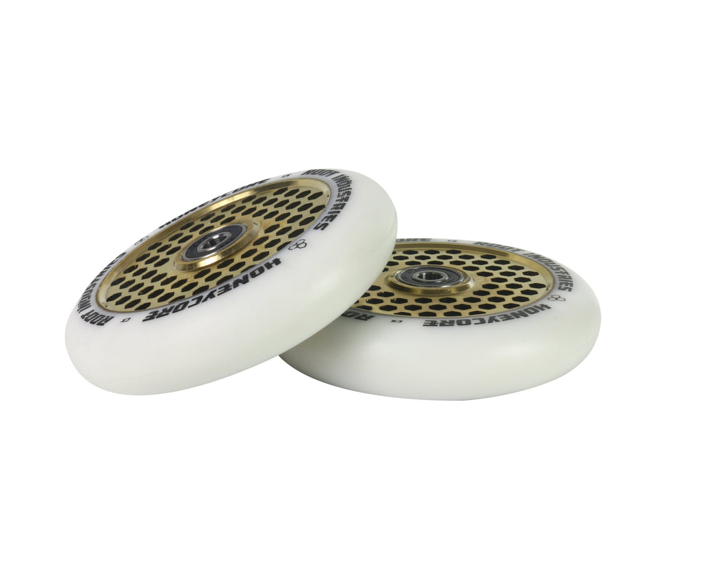 ROOT 110MM HONEYCORE WHEELS - WHITE / GOLD RUSH 2 PACK - Mozzi